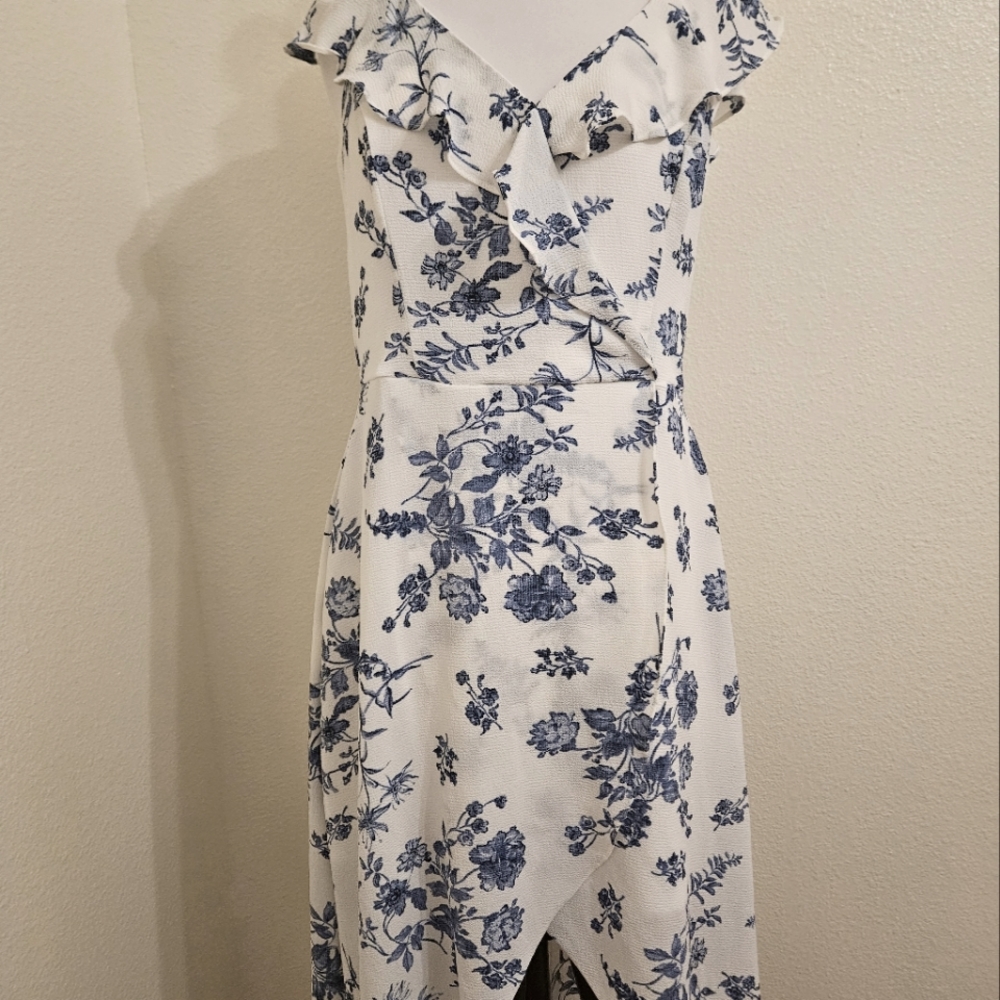BCX Blue & White Flower Dress